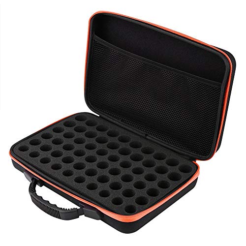 Aukson Tragetasche für ätherische Öle, 60 Flaschen Tragetasche für ätherische Öle Tragetasche Hartschale Außenlagerung Organizer fit 60 Grid 5ml / 10ml / 15ml Flasche(red) von Aukson