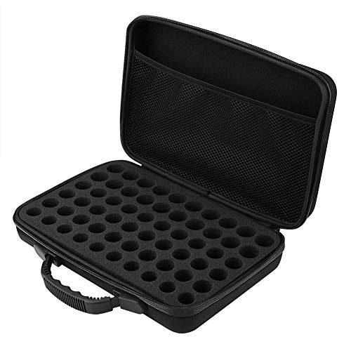 Aukson Tragetasche für ätherische Öle, 60 Flaschen Tragetasche für ätherische Öle Tragetasche Hartschale Außenlagerung Organizer fit 60 Grid 5ml / 10ml / 15ml Flasche(Black) von Aukson