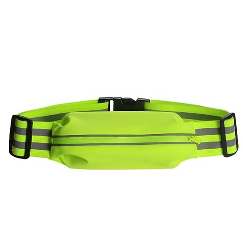 Laufgürtel für Herren & Damen - Sportgürtel für Laufen, Radfahren, Fitness - Atmungsaktiv & Elastisch mit 2 Reflektorstreifen - Neon Grün von Auktransceler