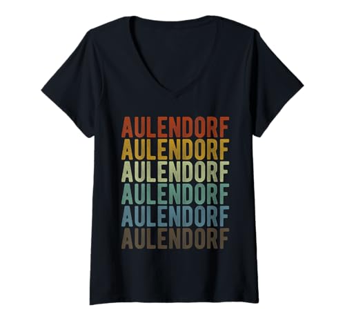 Damen Aulendorf Stadt Retro Vintage T-Shirt mit V-Ausschnitt Damen Aulendorf Stadt Retro Vintage T-Shirt mit V-Ausschnitt von Aulendorf Stadt Geschenk