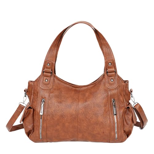 Aulenge Damen-Handtasche Retro Boxform Elegante Schultertasche Für Abend Und Verabredung Tasche Mit Kette Und Dekorativem Verschluss Ästhetisches Accessoire Braun von Aulenge