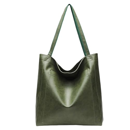 Aulenge Leichte Damen Handtasche Vintage Elegante Tasche Alltags- oder Studententasche für Täglichen Ausgang oder Arbeit Grün von Aulenge