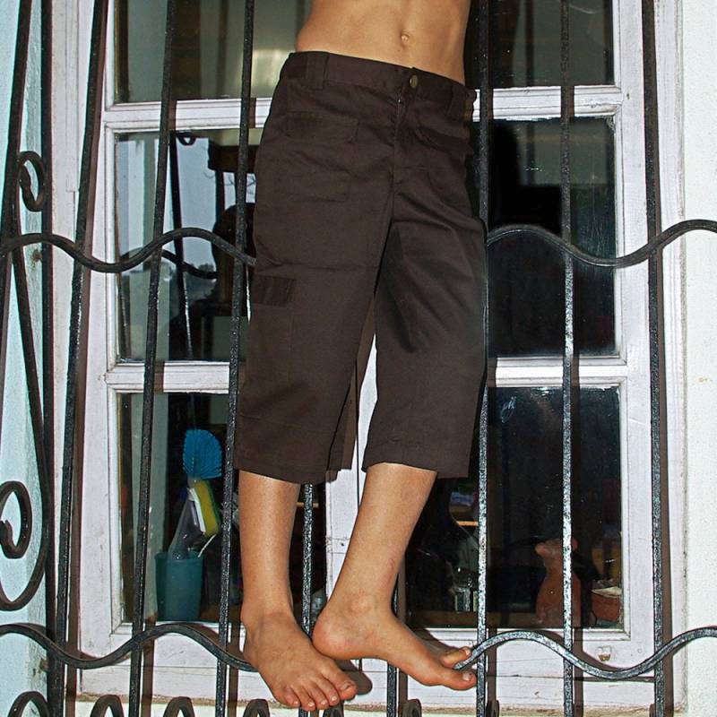 3/4 Dunkelbraune Twillhose, Sommerhose, Mit 4 Taschen, Jungen, Boho, Aummade von AummadeKids