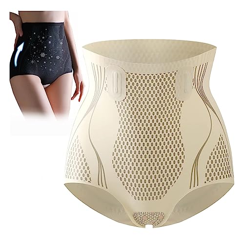 2023 Neue Ice Silk Ion Fiber Repair Shaping Device - Fettverbrennung Bauchkontrolle Unterwäsche, Slimory Einzigartige Faser Wiederherstellung Shaper,Shapewear für Frauen Bauchkontrolle (M, Beige) von Aumude