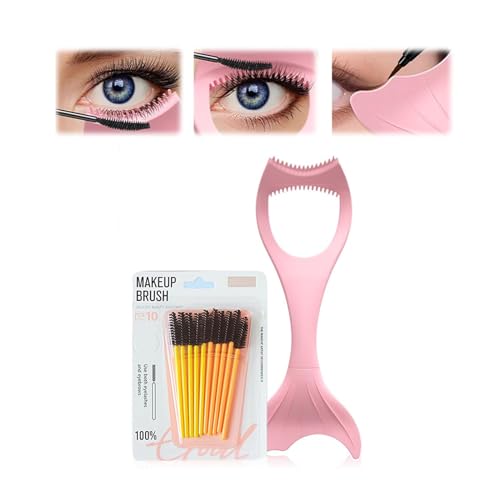 2024 Eye Lash Applicator, 3in1 Eyelashes Tools Mascara Shield Applicator Guard Eyelash Brush Tool for Upper Lower Eye Lash Multifunctional Makeup Cosmetic Eyelash Tool For Women Girls (Pink) von Aumude