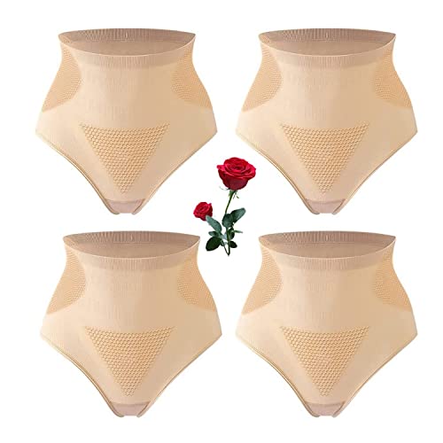 4 Stück Graphene Honeycomb Vaginal Straffung und Körperformung Slips, Graphene Honeycomb Body Shaping Slips für Frauen (L, Beige) von Aumude