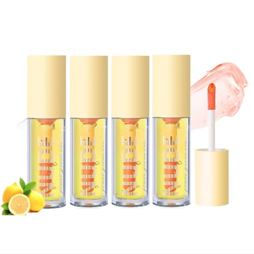 4Pcs Veliria Pheromone Lip Gloss,Pheromone-Infused Arousal Gloss,Veliria Lip Gloss,Pheromone Infused Lip Gloss,Deeply Moisturizing & Never Sticky,Magic Color Changing Lip Oil for Women (Lemon) von Aumude