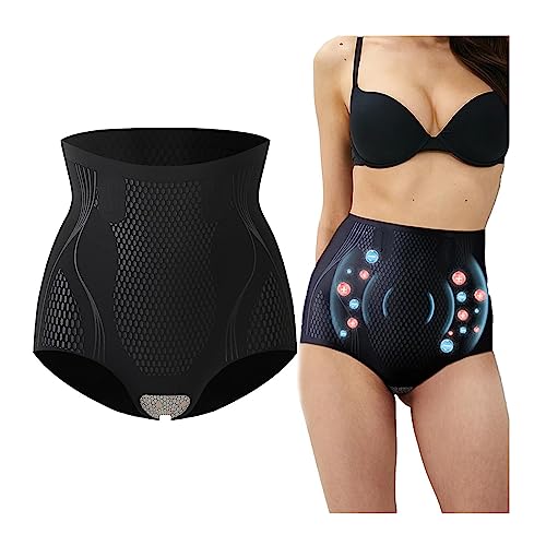 Aumude 2023 New Version Ice Silk Ion Fiber Repair Shaping Device, Unique Fiber Restoration Shaper, Body Shaper Waist Trainer Tummy Control Panty, Tummy Control Pants Shapewear for Women (Black, L) von Aumude