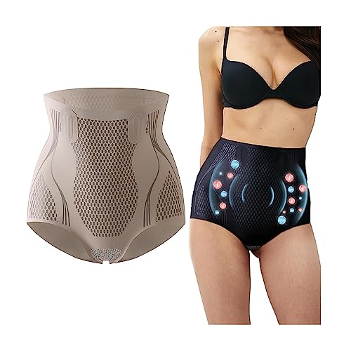 Aumude 2023 New Version Ice Silk Ion Fiber Repair Shaping Device, Unique Fiber Restoration Shaper, Body Shaper Waist Trainer Tummy Control Panty, Tummy Control Pants Shapewear for Women (Coffe, 2XL) von Aumude