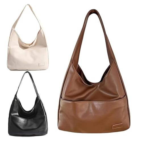 Aumude 2024 Neu Ooomay - Umhängetasche, Ooomay Tasche, Ooomay Umhängetasche, Schultertasche für Damen, Veganes Leder, Trendige Weiche Tote Bag, braun, 25x35x12cm von Aumude