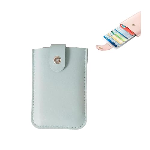 Aumude Cardcarie – ausziehbarer Kartenhalter von Casexey – Leder-Organizer-Tasche mit Schnappverschluss, Visitenkartenhalter, stapelbarer Kartenhalter, Kreditkartenetui, blau, modisch von Aumude