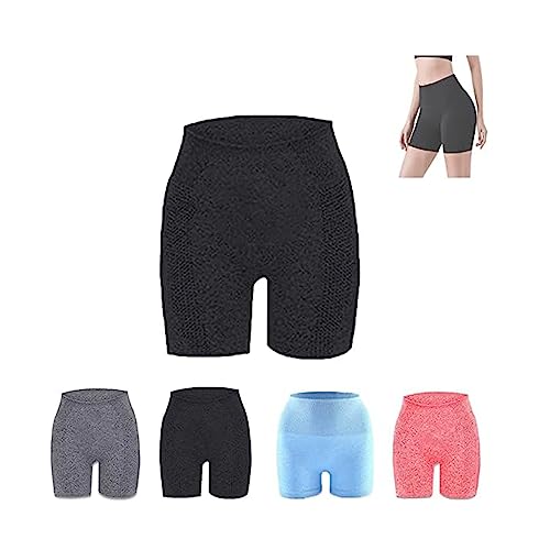 Aumude Shapermov Ion Shaping Shorts, Shapermov Ion Shorts, Comfort Breathable Fabric, Tummy Control Butt Lifting Shorts, Fiber Restoration Shaper, Get in Shape for Women (Black, S/M: 40-65kg) von Aumude