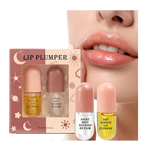 Browsluv Lip Plumper Kit, Lip Plumping Serum Instant Fuller Lips, Plumping Lip Oil Hydrating Lip Gloss, Natural Lip Plumper, Tag and Night Lip Plumper, Make Lips Fuller and Moisturizing (1 Set) von Aumude