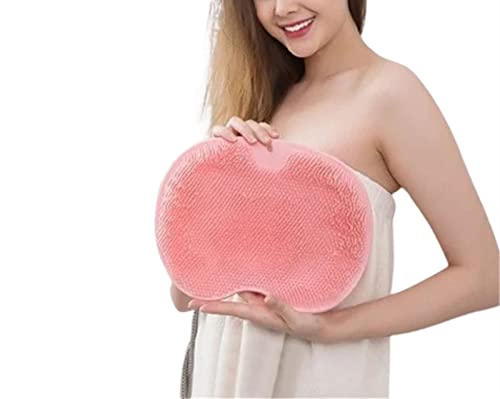 Dusche Fuß & Rücken Scrubber, Massage Pad, Wandmontage Rückenschrubber, Rückenbürste mit rutschfesten Saugnäpfen reinigt, Badezimmer Waschen Fußmatte Peeling Tote Haut Fußbürste (Rosa) von Aumude