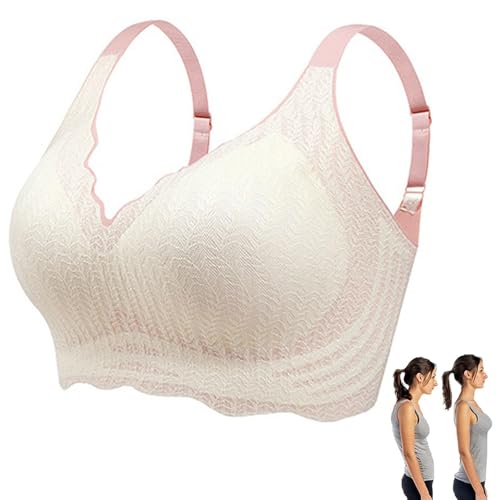 ELROSOY Jelly Gel Shaping BH, Elrosy Jelly Gel Shaping Bra All Day Tender Care Jelly Gel Bra Posture Correction Bra Wireless Push Up Comfort Breathable Bra for Women, weiß, M von Aumude