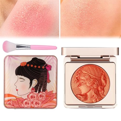 Embossed Smooth Powder Blush Palette For Cheeks, Powder Blush Palette, Embossed Girl Blush for Cheeks, Matte Face Powder Blush Palette, Face Matte Blush Palette, Makeup Blush (Orange, 1Pcs) von Aumude