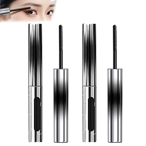 Flatter Peach Metal Mascara, Borstenlose Metall Mascara, Flatter Peach Mascara, Waterproof Long Lasting Extensions Metall Mascara Waschbar Metall Mascara Applikator (Schwarz-2 Stück) von Aumude