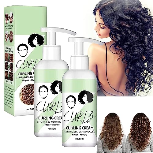 Hair Royale Lockige Haarcreme,Lockiges Haar Styling Creme Anti Frizz,Feuchtigkeitsspendende Lockige Conditioner,Haar Glättung Volumizing Cream,Volumizing Curly Hair Cream für Damen Herren (2 Stück) von Aumude