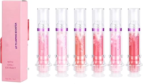 Lip Plumper, Lip Plumper Gloss, Lip Plumping Booster Gloss, Plumping Lip Oil With Chili Extract, Natural Lip Plumping Oil and Lip Care Serum Enhancer, Hydrating & Reduce Fine Lines (6Pcs) von Aumude