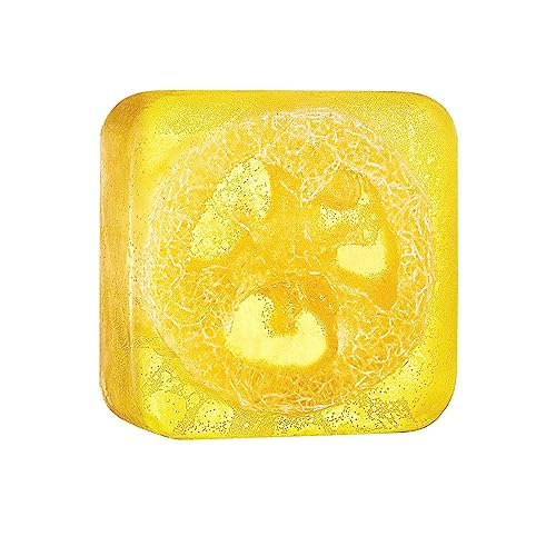 PureHarmony Lemon Odor Eliminating Soap, Lemon Loofah Essential Oil Soap, Turmeric Soap for Skin Lightening, All Natural Turmeric Soap Bar for Face & Body, Natural Soap Bar For Women (1Pcs) von Aumude