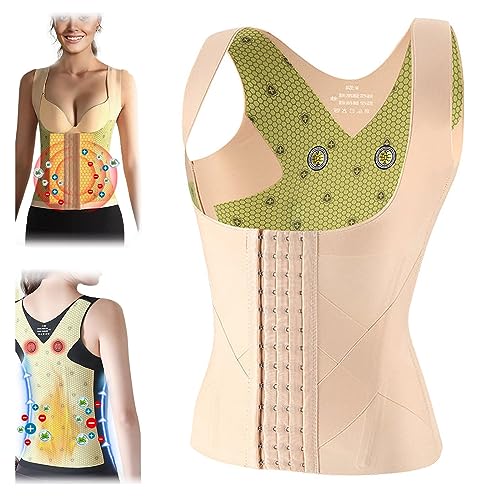 Quantum Chip Lifting Correction Lymphvity Detoxification Vest, Ion Energy Vest, Shaping & Powerful Breast Supporter, Women Turmalin Shaping & Powerful Lifting Bra Vest (L, Skin) von Aumude