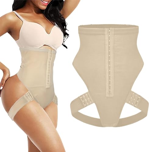 Sexysense - Femme Cuff Bauchtrainer Außergewöhnliche Shapewear Hohe Taille Shapewear Manschette Bauchtrainer mit Butt Lift Butt Lifter Shapewear für Frauen Bauchkontrolle (3XL, Beige) von Aumude