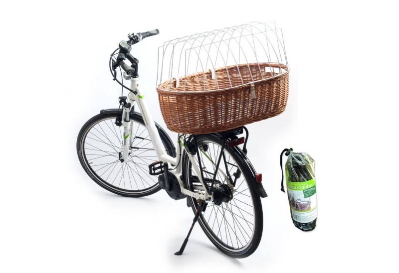 Aumüller Tierfahrradkorb Fahrrad-Tierkorb mit Halter, L: 68 cm + Schutzhaube, Gepäckträgermo... von Aumüller