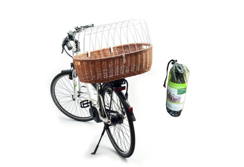 Aumüller Tierfahrradkorb Fahrrad-Transportkorb für Hunde, L: 72 cm + Schutzhaube, Gepäckträg... von Aumüller