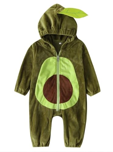 Kleinkind Baby Jungen Mädchen Grün Avocado Kostüm Niedlich Ärmellos Hoodies mit Strümpfen Kleinkind Baby Sommer Kleidung Halloween Cosplay Kostüme, E-Grün, 9-12 Months von Aunaeyw