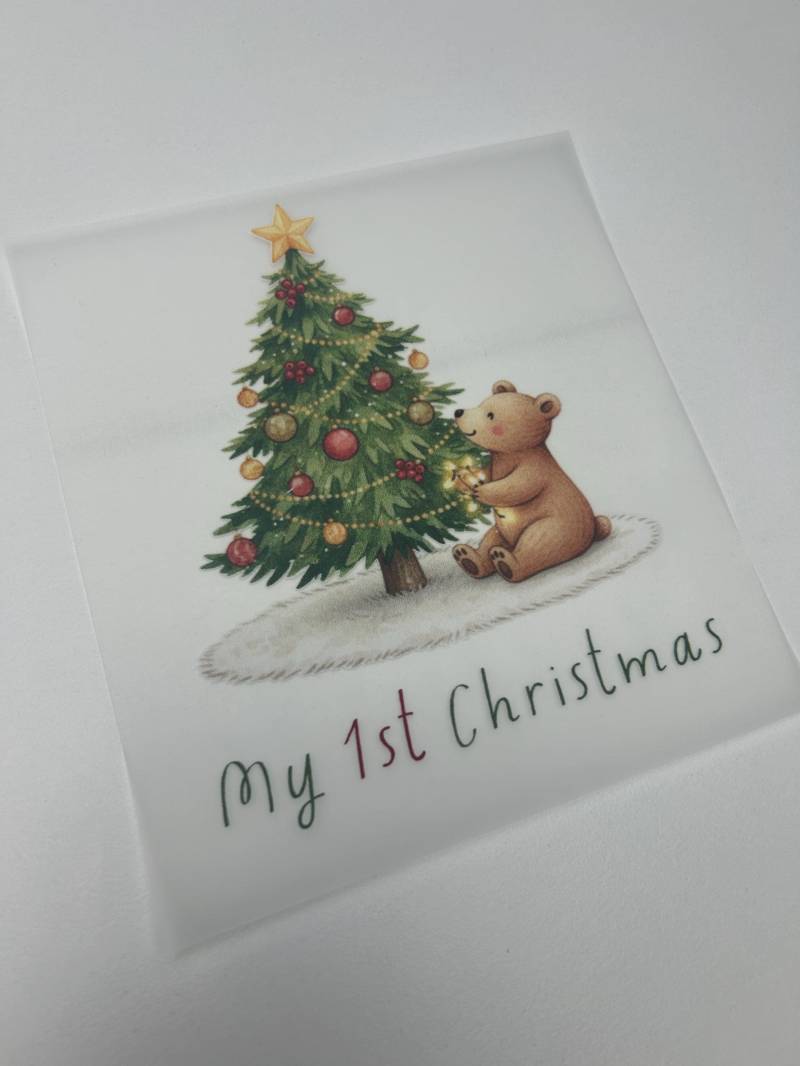 Bügelbild My First Christmas | Süßes Weihnachtsmotiv Für Babys Iron On Hot Peel Babybody Geschenk Zum Ersten Weihnachten von AundPapparel