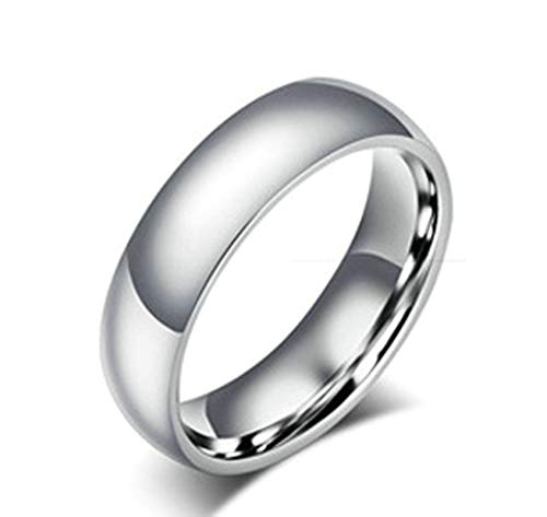 Aundiz Edelstahl Ring für Herren Glitze Ehe Gravur Kostenlos Size 74 (23.6) Silber Ringe von Aundiz