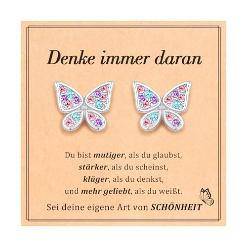 Ohrringe Mädchen, Geschenke Mädchen 7 6 5 4 9 10 8 11 18 12 Jahre Geburtstagsgeschenke Ostern Schmetterlingsohrringe für Tochter Enkelin Nichte Mädchengeburtstag von Aunis