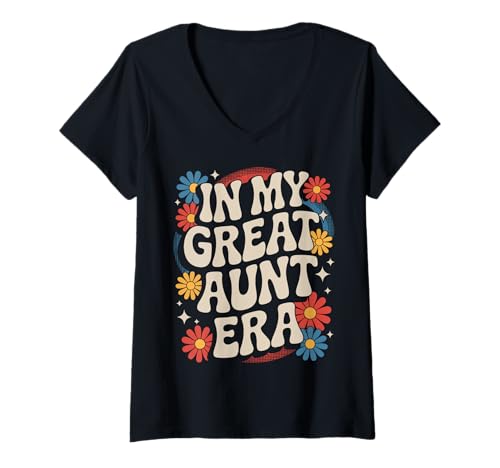 Damen Tante in der Ära meiner Großtante T-Shirt mit V-Ausschnitt von Aunt Family Apparel