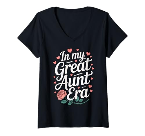 Damen Tante in der Ära meiner Großtante T-Shirt mit V-Ausschnitt von Aunt Family Apparel