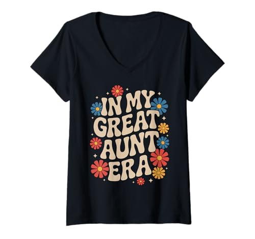 Damen Tante in der Ära meiner Großtante T-Shirt mit V-Ausschnitt von Aunt Family Apparel
