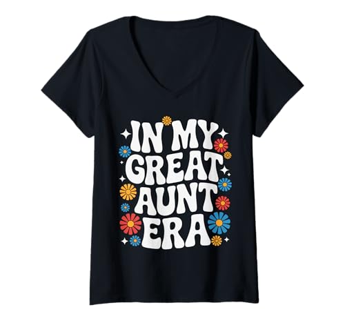 Damen Tante in der Ära meiner Großtante T-Shirt mit V-Ausschnitt von Aunt Family Apparel