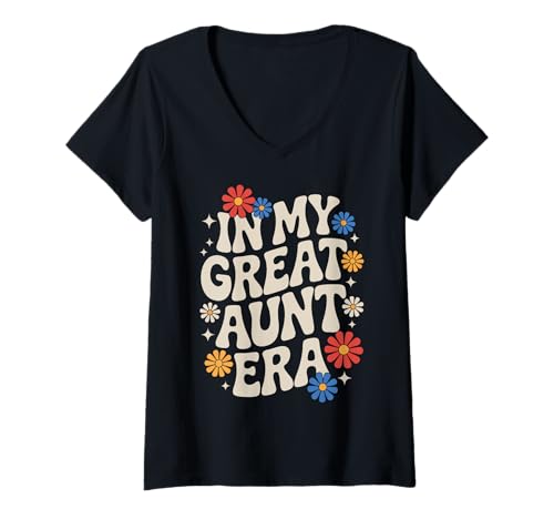 Damen Tante in der Ära meiner Großtante T-Shirt mit V-Ausschnitt von Aunt Family Apparel