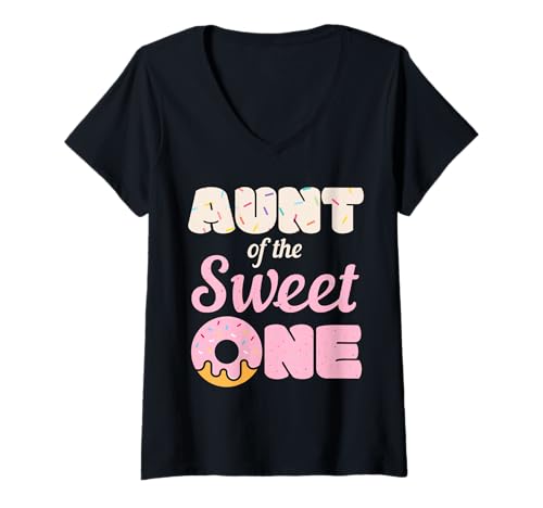 Damen Tante der süßen kleinen Nichte T-Shirt mit V-Ausschnitt Damen Tante der süßen kleinen Nichte T-Shirt mit V-Ausschnitt von Aunt Gift Idea Cool Aunt Gift
