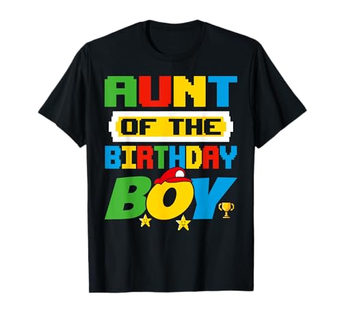 Aunt of The Birthday Game Gaming Family Matching für Jungen T-Shirt von Aunt Of The Birthday Boy Tees Family Matching Tee