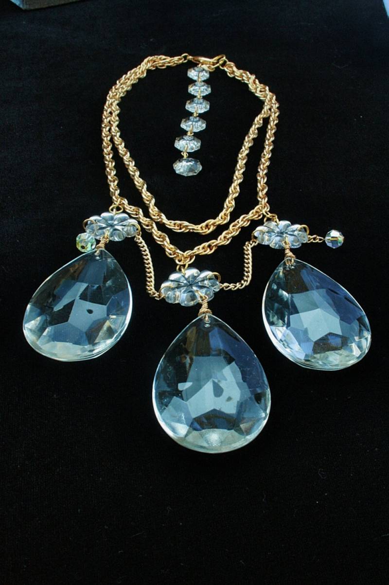 Crystal Statement Halskette Big Bold Not For The Faint Of Heart Ooak Handarbeit Handmade von AuntBeasBling