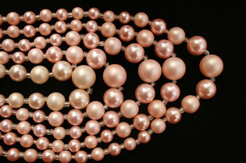 Faux Perlenkette-Blass Creme Champagner Hochzeit Jeder Anlass Vintage 5-strang von AuntBeasBling