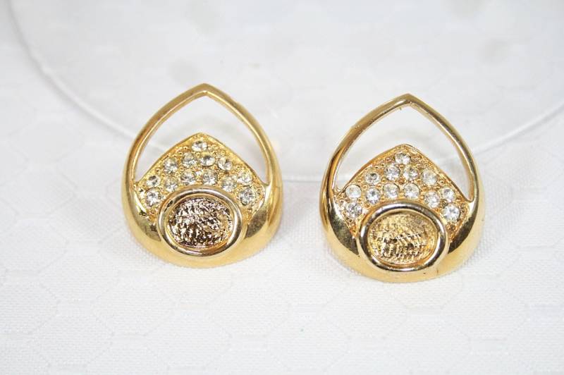 Vintage Strass Durchbohrt Ohrringe Neue Alte Lager Der 1980Er Jahre in Box von AuntBeasBling