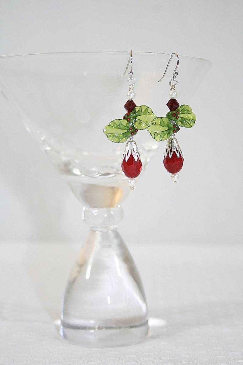 Weihnachten Ohrringe Rot Grün Urlaub Holly Hochzeit Party Jede Gelegenheit von AuntBeasBling
