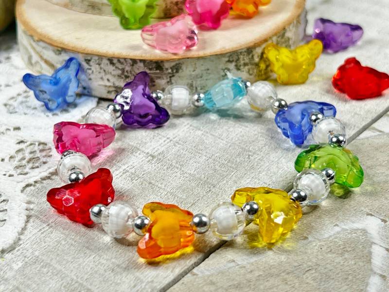 Regenbogen Schmetterling Armbänder | Geburtstagsgeschenke Bead Kits Oder Handmade Armband von AuntJennysBeads