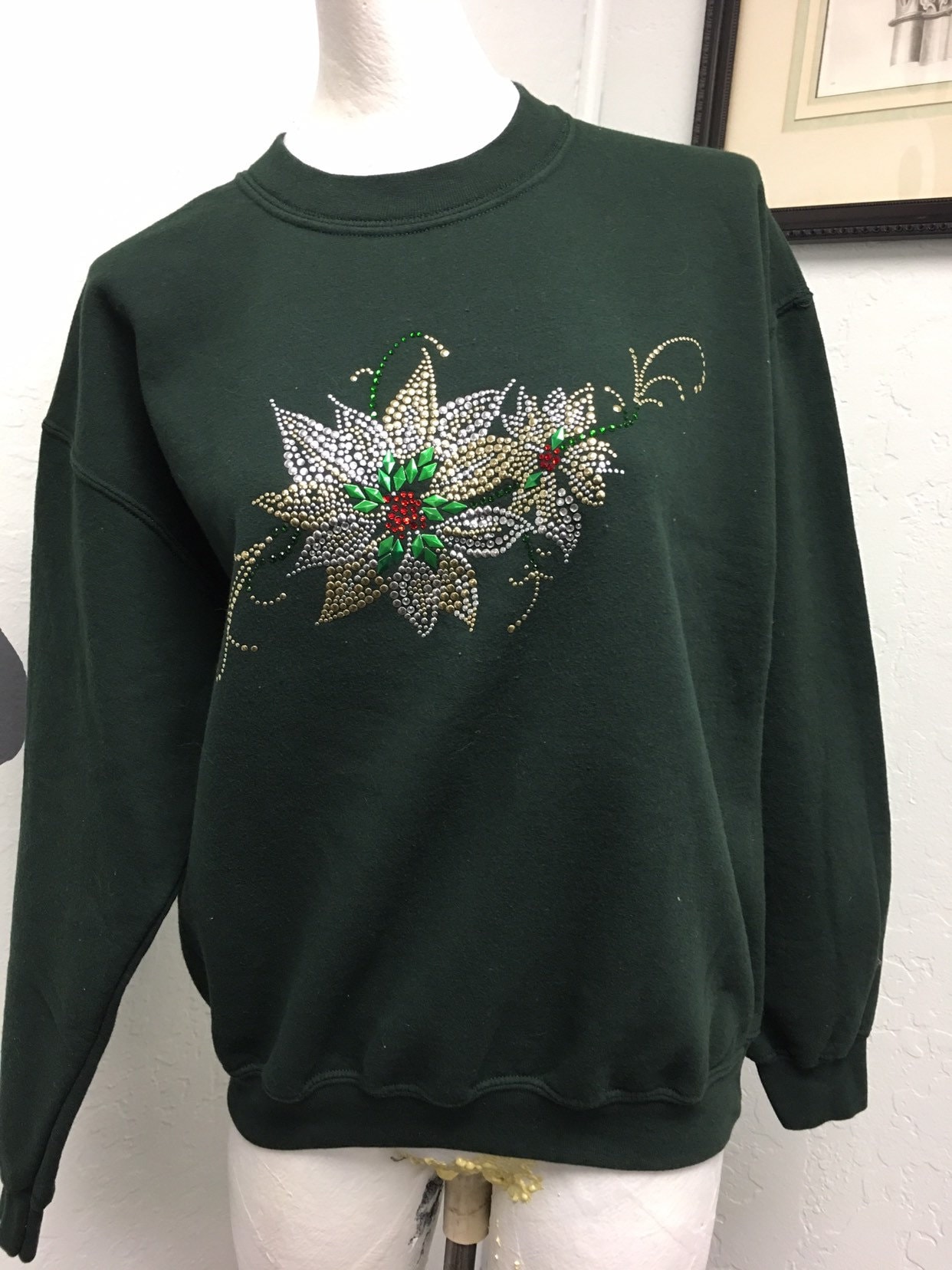 Unisex Herren Gr Medium Pfi Fashions Weihnachten Urlaub Hässlich Blingy Sweatshirt von AuntWalli