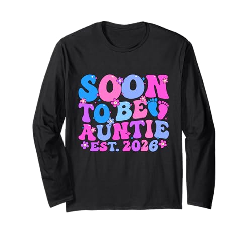 Soon to Be Auntie 2026 Loading Baby Pregnancy Announcement Langarmshirt von Auntie Loading 2026 Exciting Baby Arrival Tee