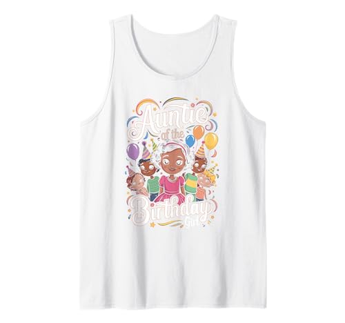 Auntie of The Birthday Girl Fröhliche Kinder Familie Tank Top von Auntie Of The Birthday Girl Tante Kinder Freude