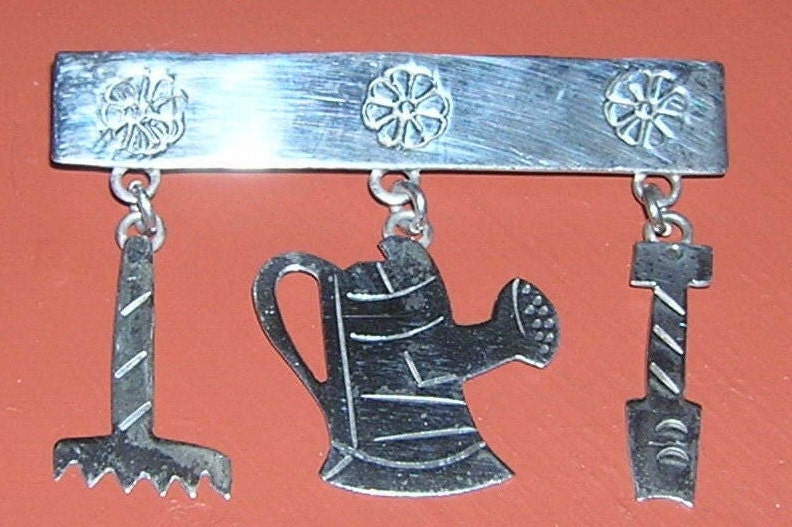 sterling Silber Garten Thema Pin/Brosche - Made in Mexico von AuntieAunties
