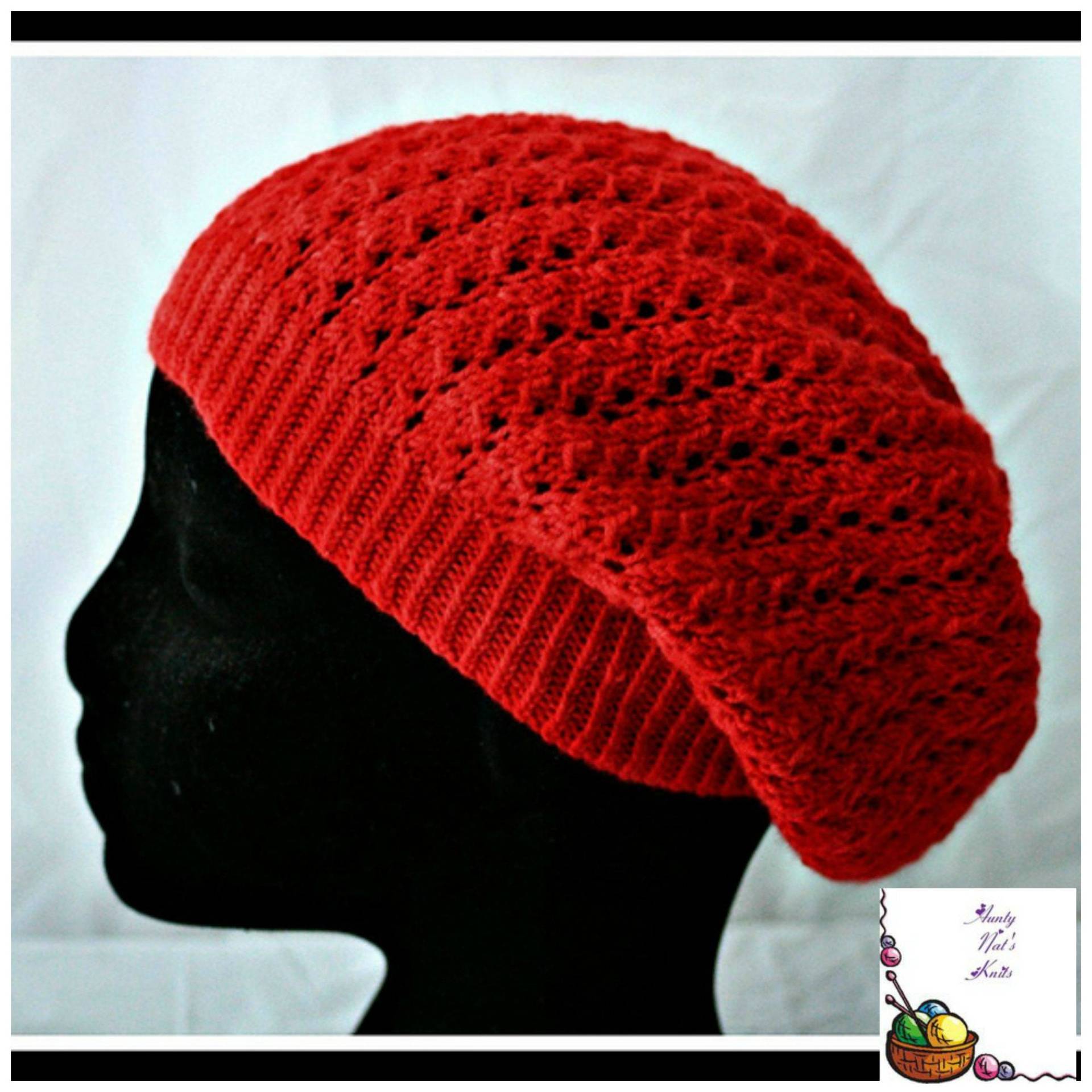 Lacy Handknit Slouchy Beanie von AuntyNatsKnits