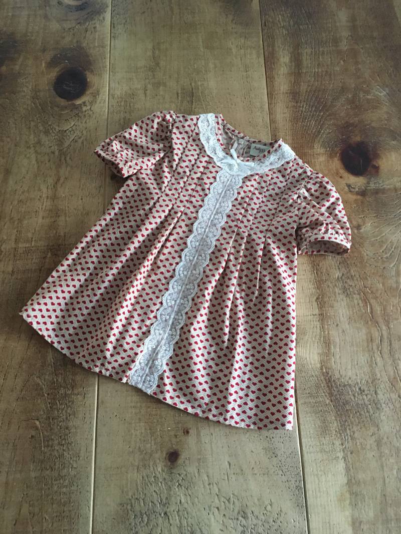 Liebe, Herz, Baumwollkleid, Hübsches Kleid, Herbstfarben, Kleinkind Mädchen, Herz Baumwollstoff von AuntyRag